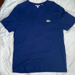 Lacoste Blue Crew Neck Tee with Signature Crocodile